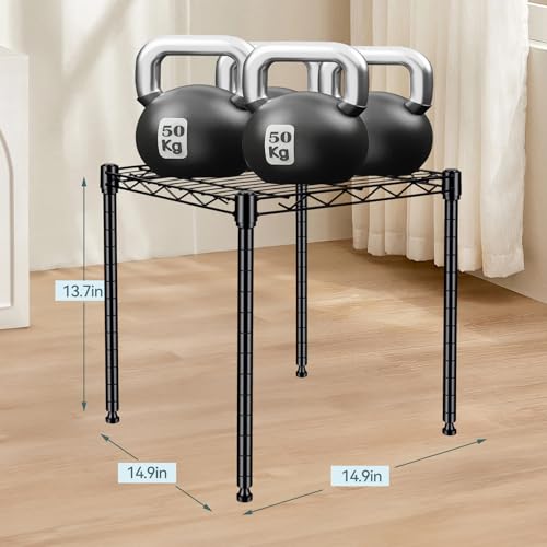 Image of 1-Tier Wire Shelving Unit, Stackable Metal Storage Shelves, Versatile Utility Shelves & Wire Rack for Garage Shelving, Pantry Shelves, Office, Living Room,Black