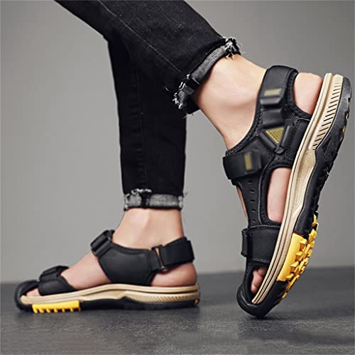 Men's Sandals Genuine Leather Shoes Outudoor Man Sandals Vintage Shoe Trekking Footwear(45)2