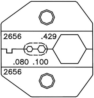 Die Set .429, .100, .080 Hex For N-type Plugs