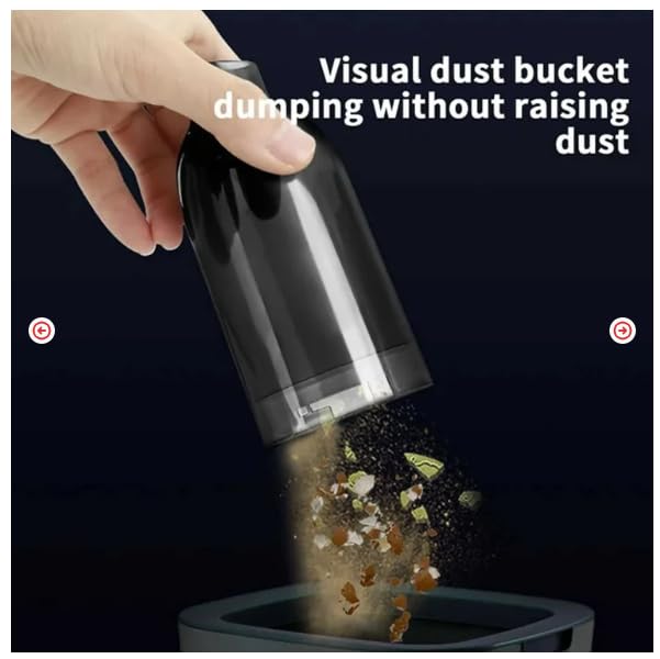 Image of Portable Handheld Mini Vacuum Cleaner, Cartridge Filter, for Upholstery, Cordless USB Rechargeable with Dusting Brush, 150 Grams