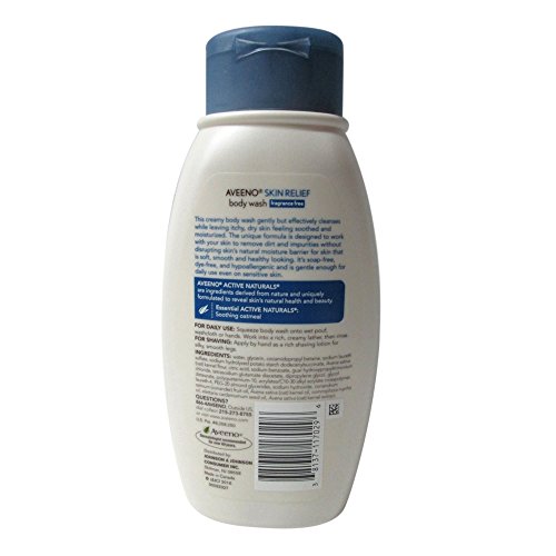 Aveeno Active Naturals Skin Relief Body Wash, Fragrance Free, 12 Ounce (Pack of 3) image 4