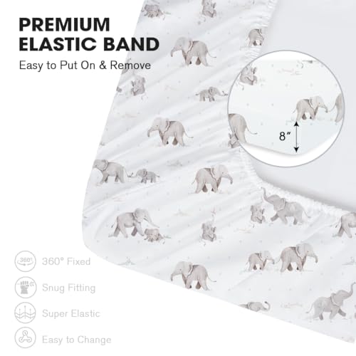 Image of Little Grape Land Crib Sheets for Boys and Girls, 2pk Baby Crib Fitted Sheet for Standard Size Crib and Toddler Mattress, Super Soft Baby Sheet