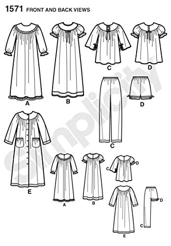 Simplicity 1571 Girl's Top, Pants, and Nightgown Sewing Patterns, Sizes 7-14 - Thumbnail 3
