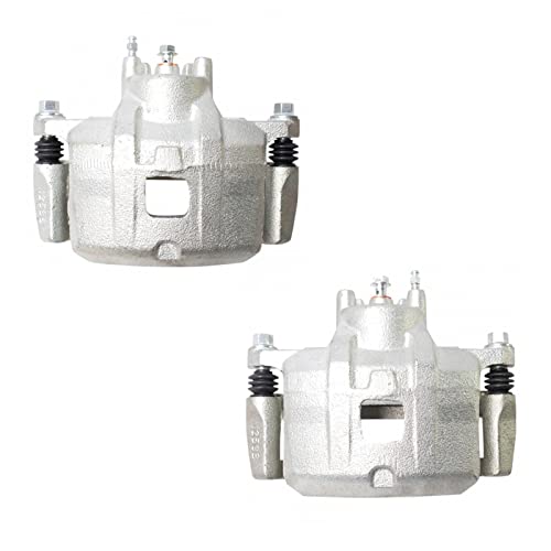 Image of TRQ Front Brake Caliper Set Zinc Coated Brackets Compatible with 2007-2012 Dodge Caliber