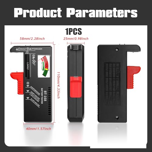 Batterietester,Batterietester für Verschiedene Batterietypen,Batterie Akku Checker für AA AAA C D 9V 1,5V Knopfzellenbatterie Akku,zur Kontrolle des Ladezustandes