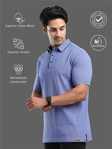 Image of STELLERS Men's Premium Softberry Pique Polo T-Shirt | Feather Touch Feel |Regular Fit| Odour Resistant| Anti-Static| Wrinkle Free | Quick Dry | Stretchable | Lightweight | Sweat-Proof