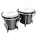 Soulmate Bongo Drums 6â€ and 7â€ Set for Kids Beginners Adults Professionals Transparent Bongos Drum Percussion Instrument with Tuning Wrench,Natural Finish Bongos Drum(Black Bongos)