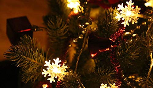 Image of Lexton 20 Led 3 Meter Snowflakes Shaped Lights (Warm White, Pack of 1), Standard (Lex-Snowflakes /Light), Warm White