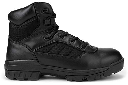 RYNO GEAR Men's Black Military Tactical Work Boots, CoolMax Lining Side Zipper Leather Motorcycle Slip-Resistant Ankle Hiking & Combat Boots2