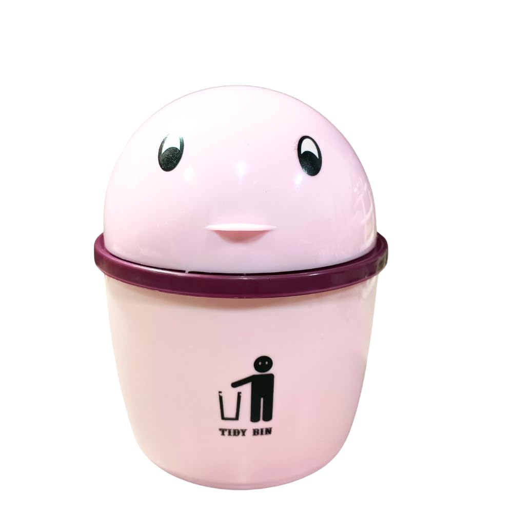 Titox Plastic Desktop Mini Trash Can, Waste Bin with Swing Lid, 2-Liter (Red)-image-16