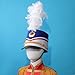 dPois Toy Soldier Hat Marching Band Hats Drum Horn Uniform Major Hat for Adult Children Cosplay Party Hats Feather Type F One Size