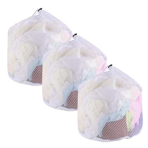 Mesh Laundry Bags for Washing Machine, 3 Pack, 30cm x 40cm, Durable Net Laundry Bags with Drawstring for Delicates, Socks, Baby Clothes, Reusable Washing Nets for Laundry