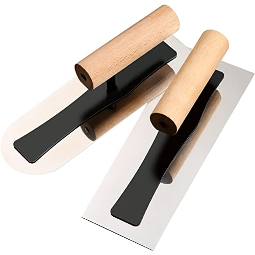 llana de enyesado llana de acero inoxidable Paleta apuntadora Paleta de yeso profesional de acero inoxidable con mango de madera Paleta de concreto for enlucido Herramientas de construcción Paleta de