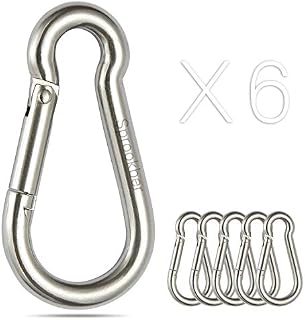 sprookber Stainless Steel Spring Snap Hook Carabiner - 304 Stainless Steel Clips, Set