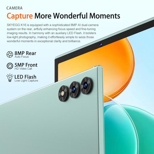 Image of 2026 Android 15 Tablet 10.1 Inch Tablets, 30GB RAM 128GB ROM 1TB Expand, 8000mAh Battery, BT5.0, 2.4 /5G Wi-Fi 6, Metal Body with Keyboard & Mouse, Gemini AI, Widevine L1 HD IPS Display - Green