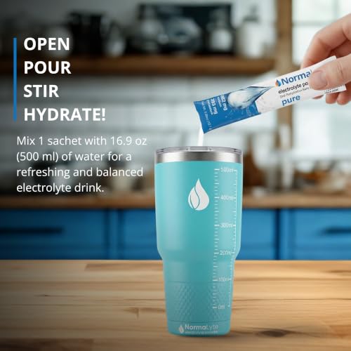 Image of NormaLyte Pure Unflavored Electrolyte Powder, Hydration Stick, 6 Count | Clinically studied formula, Electrolyte drink mix, Hydration support, Single-serve convenience, Ready in seconds