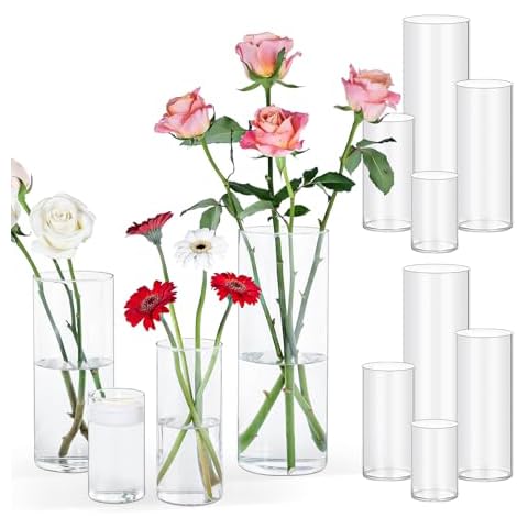 12 PCS Clear Cylinder Vases by UPBUD Cover