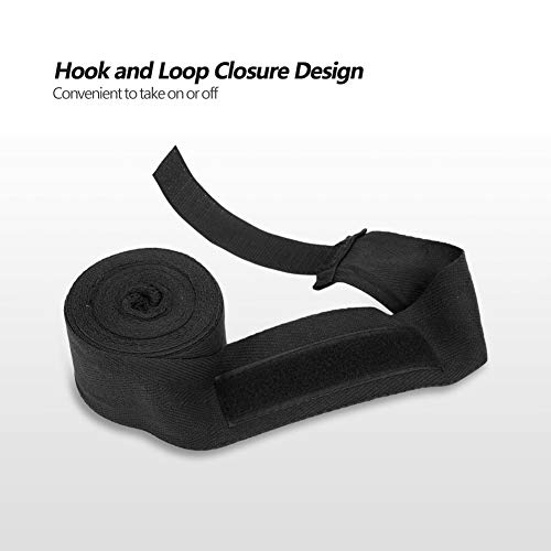 Generic Pair Boxing Handle, Elastic Fabric, Knuckle, Wrist Support, Ready to Wear Easily, Optional 4m/13ft, 2.5m/8ft, for Taekwondo, Boxing (Black), Generichgfoyq0gn9-04