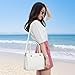 Women's Top-Handle Handbags with 3 Compartments, PU Leather Satchel Handbag for Women with Detachable Shoulder Strap, Perfect for Every Day, Casual, Work, Travel, White