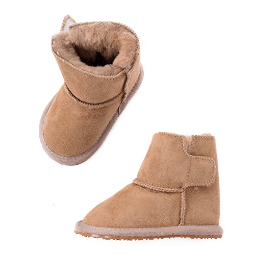 Lambland Childrens Sheepskin Boot with Flexible Rubber Sole - Tan, Camel, Mink4