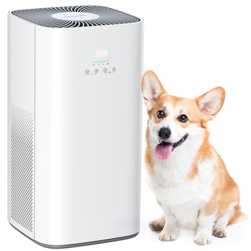 VUSIGN Air Purifier for Home Large Room & Pets, Covers Up to 1800 ft² with CADR 242 CFM, H13 HEPA Filter, Air Quality Display, Smart App Control, Quiet Sleep Mode, Remove Dust, Smoke & Odor