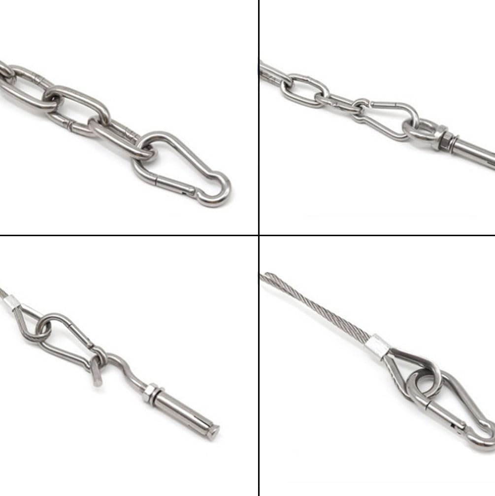 20 pièces Mousquetons en Acier Inoxydable 304, Mousqueton en Acier Inoxydable M5, 50 x 5 mm, pour Porte-clés, Camping, pêche et randonnée