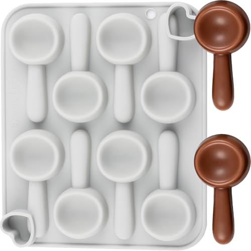 AIBOYA 8 Cavity Spoon Shaped Silicone Candy Molds For Chocolate Candy