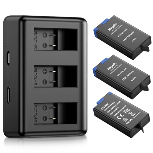 Magolin Max Battery 3 Pack for GoPro Max 360 Camera with 3-Channel Rapid Charger Compatible with GoPro Max 360 ACDBD-001 ACBAT-001 Battery