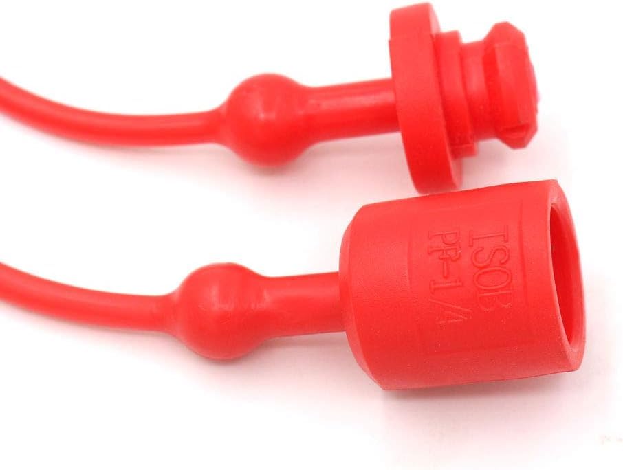 Image of Hydraulic Coupler Dust Cap 1 /4 ISO-B 5675 AG Male Female,CEKER Hydraulic Plug Quick Connects Port Covers Fittings,Red Cap with Retention Ring Keeps Attached to Hose 1set