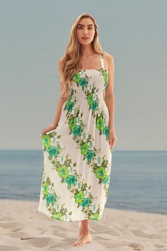 Image of Just Love Floral Print Tube Sundress Swimwear Cover Up Summer Dress for Women