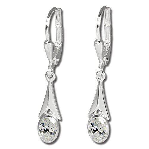 Preisvergleich Produktbild SilberDream Ohrringe für Damen 925 Silber Ohrhänger Zirkonia weiß SDO514W