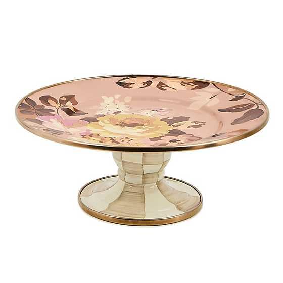 Image of MACKENZIE-CHILDS Pedestal Platter, Mini, Wild Rose Mauve
