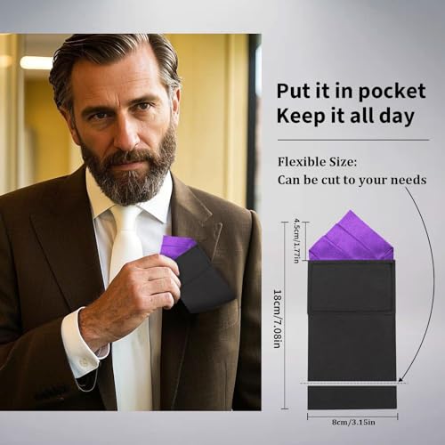 Image of Mens Pre-Folded Pocket Squares on Card Pocket Handkerchief for Suit Accessories