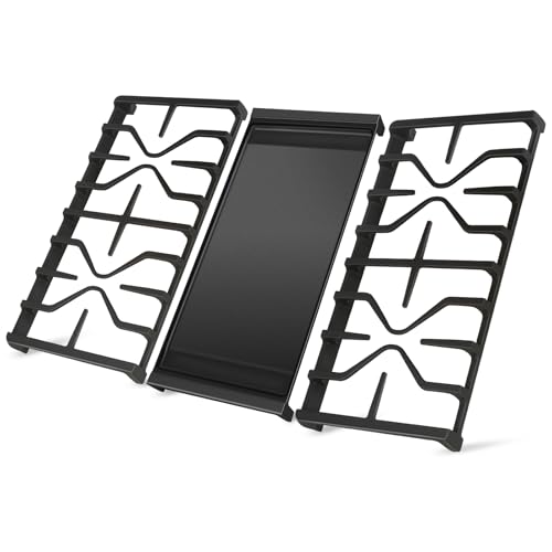 WB31X27151 Side Grates WB31X24738 Stovetop Griddle Replacement for GE General Electric Stove Parts,WB31X24736 Cooktop Grates WB31X24998 Cast Iron Griddle for Stove Top JGBS66REKSS JGB735SPSS Gas Stove