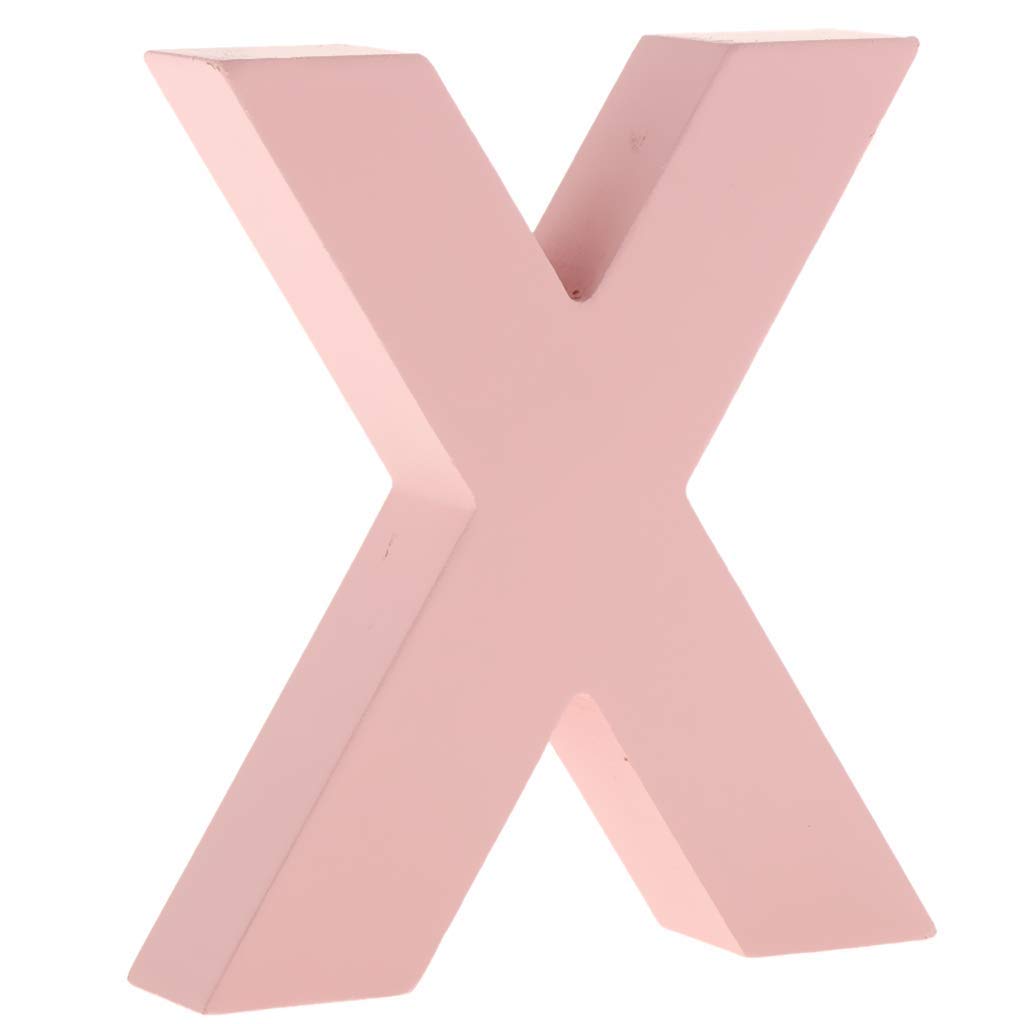 Unbekannt Wooden 26 Alphabet Letters Marquee Letters Wall Door Hanging Sign A-Z for Kids Room Nursery Room Decorations Pink (X)