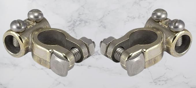 NADEEM'S World set of 1 Solderless Brass Battery Terminal(Tin plated)11.1 mm Negative and Positive for battery of 24V-image-48