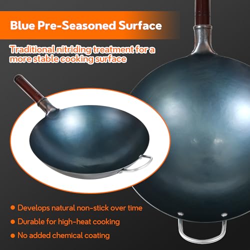 Wok de Acero al Carbono 14 Pulgadas con Tapa miniatura 2