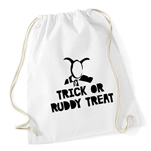 Hippowarehouse Trick Or Ruddy Treat Drawstring Cotton School Gym Bag 37cm x 46cm, 12 litres