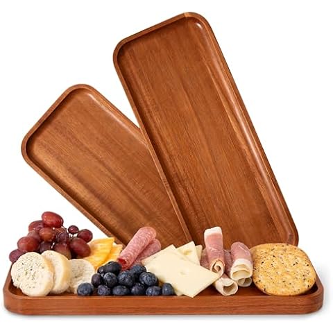 Solid Acacia Wood Serving Trays Cover