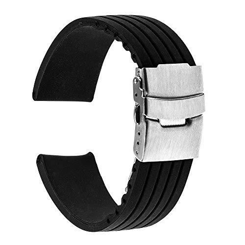 Bracelet de montre universel en caoutchouc silicone 17mm 19mm 21mm 23mm