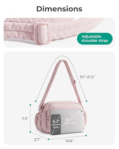  BAGSMART Anti-Theft Crossbody Bags for WomenTravel Purse - Medium Quilted Puffy Crossbody Bag, Stylish and Secure Fashi