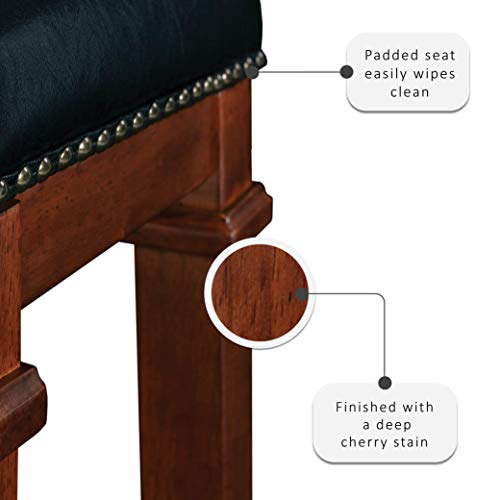 Linon Kennedy Backless Pu Counter Stool, Black #TOP3