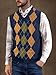 Gafeng Mens Argyle Sweater V-Neck Casual Winter Slim Fit Lightweight Sleeveless Knitwear Vest