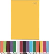 2025 A4 Week to View Diary with Hardcover and Matching Ribbon Marker (Yellow)