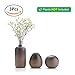 ComSaf Small Ceramic Flower Bud Vases Set of 3, Modern Style Simple Design Metallic Gradually Varied Brown Color Elegant Home Office Living Room Table Desk Decoration for Wedding Home Visit