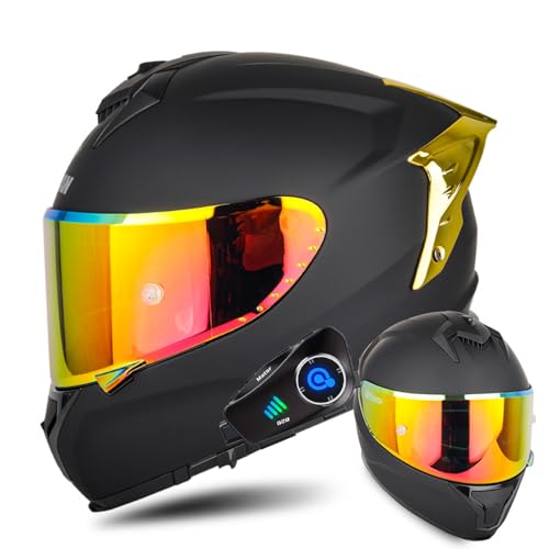 Modular Motorcycle Helmets, Flip Up Full Face Double Visor Motorbike...