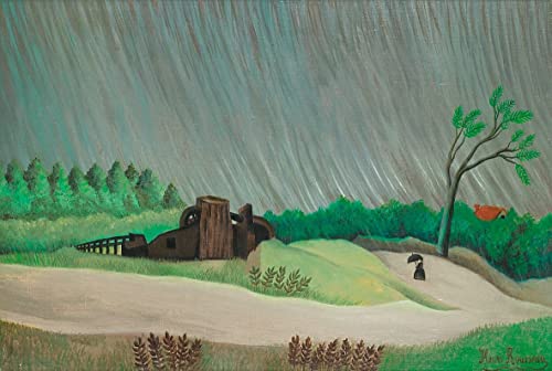 Peinture murale Henri Rousseau Un matin pluvieux, impression sur toile haut de gamme en 60x90 cm