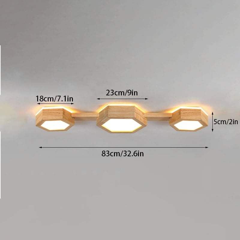 Plafonnier LED hexagonal pour couloir sombre et bas de plafond