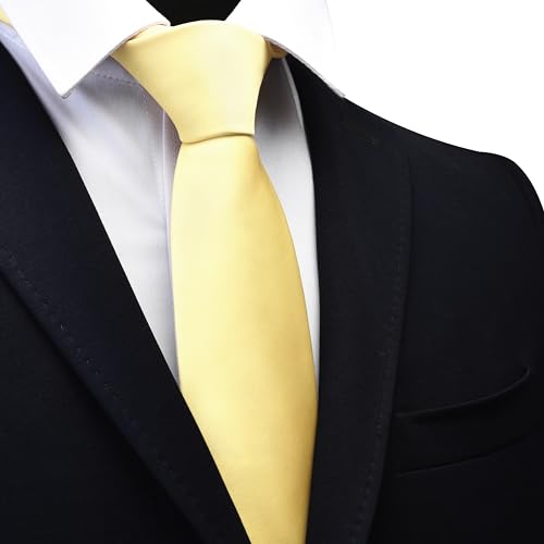 Branduce 3.15"（8cm） Mens Solid Satin Tie Pure Color Necktie for Business and Wedding + Gift Box2