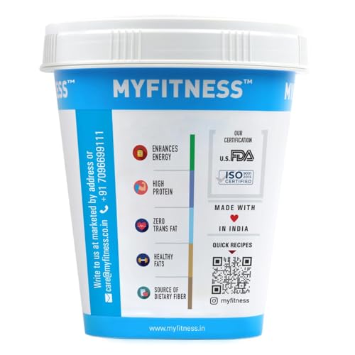 Image of MYFITNESS Peanut Butter High Protein Dark Chocolate Spread Crunchy 1kg | Added Whey Protein | 30g Protein for Muscle Building | 7g Fiber | Pre & Post-Workout Snacks | Cholesterol Free | Zero Trans Fat